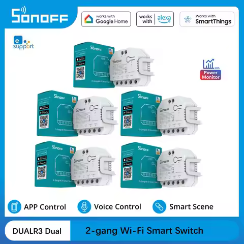 SONOFF DUALR3 Dual Relay Module Wifi DIY MINI Switch Two Way Power Metering 2 Gang/ Way Switch Timin