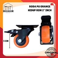 (1 PCS) PU WHEELS 2" BRAKEORANGES 2" THICK BRAKE DISPLAY WHEELS NYLON WHEELS 2"ORANGE