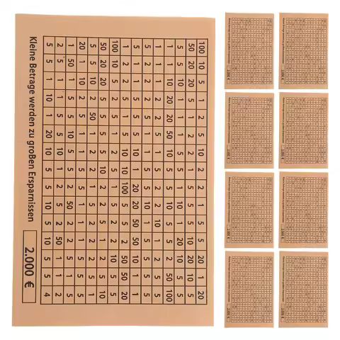 30pcs Wooden Piggy Bank Euro Themed Stickers Money Saving Challenge Planner Clear Number Cash Box Fi