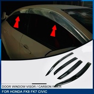 Honda civic TYPE R FK8 hatchback carbon fiber front side window door sun rain visor lip deflector co