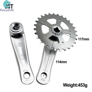 25T 28T Crankset for Children's Bicycles Aluminum Alloy Single Speed Square Hole