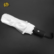 LONNGUVO Transparent Umbrella, Transparent Folding Automatic Folding Umbrella, Portable 3-fold Autom