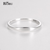 【CW】 Simple 925 Irregular Glossy Gold Finger Rings for Women Men Birthday Jewelry Accessories