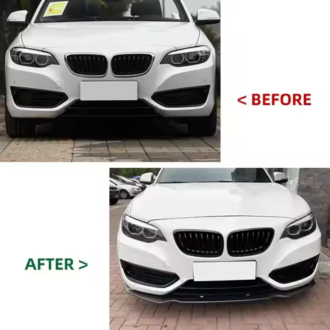 3Pcs Black ABS Front Lip Splitter Blade For BMW F22 220i 225i 228i 2014-2019 Front Lip Car Bumper Ex