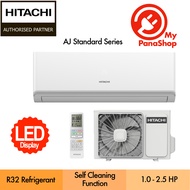 Hitachi AirCond R32 Standard Non Inverter Air Conditioner (1.0HP - 2.5HP) RAK-AJ10PCASM/AJ13PCASM/AJ