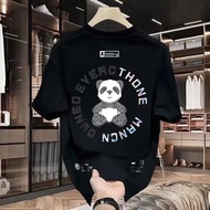 2024 New Cotton Plus Size Fashion Loose Men's Short Sleeve Round Neck Panda Printed T-Shirt for Men 