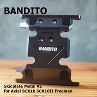 BANDITO Skidplate Gearbox Mount Metal V2 for RC Adventure Scale 1/10 SCX10 SCX10II Freemen MN222 MN9