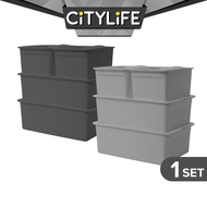(1 SET) Citylife 5L/11L Stackable Storage Box Desk Container Storage Container With Lid X-609798