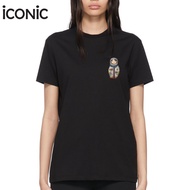 iCONiC WHITE - BLACK LITTLE DOLL T-SHIRT #5215 เสื้อยืด สีดำ ปักฟองน้ำ ตุ๊กตา 3 มิติ นุ่มนิ่ม เสื้อย