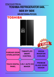 Toshiba GR-RS755WIA-PGY(22) 640L Side-by-Side Refrigerator BLACK GLASS