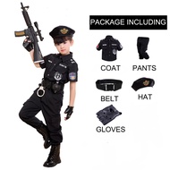 Dercoseason Police Costume for kids, Police Uniform for Kids, Costume for Kids Boys/Girls, Coat, Pants, Gloves, Belt &amp; Cap(5 pcs)