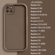 เคสโทรศัพท์มือถือแบบนิ่มกันกระแทกสีทึบ เข้ากันได้กับ Realme C53 C55 C51 C11 2021 C35 5i C3 C17 9i C12 C21Y C21 C25 5 C2 C25Y 7i 6i 5s C20 C30 C20A C25S