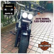 Harley Davidson Fat Bob - Ultra Bright 2X 9008 H13 6500k White LED Headlight Bulb - H1 H7 H8 H9 H11 