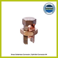 ∴ ▶ ∩ Brass Solderless Connector | Split-Bolt Connector (#6, #4, #2, 1/0, 2/0, 3/0)