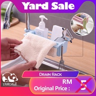 Yard Sale - Kitchen Clip on Holder Faucet Rack Plastic Drain Sink Hanging Storage Drying Adjustable 