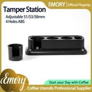 Emory Adjustable 51/53/58mm Coffee Tamper Holder 4 Holes ABS Tamper Station Holder Support Base
