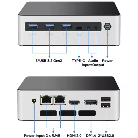 13th Gen Mini PC i7 1360P i5 1340P Portable Mini PC 2*DDR5 4800MHz 2*NVMe Win 11 NUC Desktop Mini Ga
