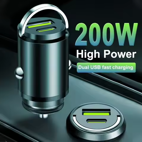 200w/100w Car Invisible Fast Charger Super Fast Charging Car Cigarette Lighter Adapter Mini Portable