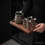 W-I&Remember the Present Bronze Glaze Vintage Style Ceramic Liquor Glass Household Style Liquor Gobl