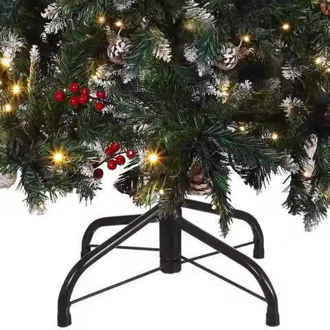 Rack 4 Feets Christmas Tree Stand Base Cast Iron Xmas Tree Support Shelf Party Decoration Black Chri