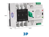 2P 3P 4P Din Rail ATS PV อินเวอร์เตอร์ไฟฟ้าคู่อัตโนมัติสวิตช์เลือกถ่ายโอนอย่างต่อเนื่อง63A 100A พลัง