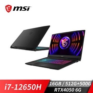 MSI Katana 17 B12VEK 17.3 特仕筆電 黑(i7-12650H/16G/512G+500G SSD/RTX4050/W11) 17 B12VEK-058TW-SP2