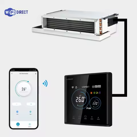 Smart Fan Coil Thermostat HVAC WiFi Digital Room Thermostat Modbus Controller for Fan Coil Unit