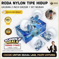 SAB 1set contains 4pcs 2" Display Case Wheels Wheels 2 inchNilon Caster Wheels Flat Wheels WhiteNilo
