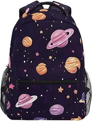 Kids Bookbag, Cute Planet Purple Lightweight Travel Backpack for Boys Girls Back to School Supplies,