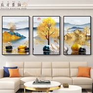 เพริลลา-จีนต้นไม้แห่งความมั่งคั่งทองพิมพ์ลายโปสเตอร์หินเอลค์เซนผ้าใบ Fu You Hiasan Kamar นั่งเล่นโมเ