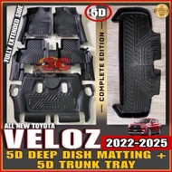 TOYOTA VELOZ 2022-2025 5D DEEP DISH MATTING with 5D TRUNK TRAY (complete set)