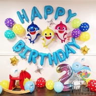 Balkar Set Foil Balloon Happy Birthday Baby Shark Polkadot/Balloon Decoration