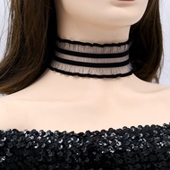 Summer Breathable Lace Neck Neck Short Clavicle Chain Neck Chain Women Elastic Collar Wide-Brimmed N