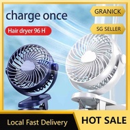 SG stock USB charging mini clip Outdoor Fan rechargable Fan Charging Fan Mini Desktop Table Fan 96h battery life