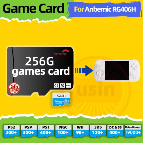 Game Card For Anbernic RG406H RG556 RGCUBE Retro Games PS2 PSP PS1 Android portable Handheld Gaming 