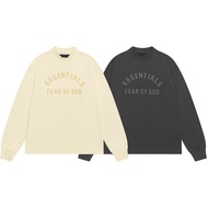 FOG Long Sleeve Oversize Tshirt O-Neck Letter Logo Tag Cotton FG Men Women All Seasons Black Apricot