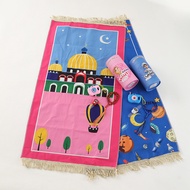 Children Cartoon Carpet Yilan Travel Prayer Mat Prayer Carpet Mus Portable Prayer Carpet Gift Set