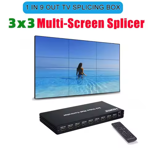 3x3 Video Wall Controller HDMI 1x2 2x2 2x3 2x4 1x3 1x4 1x5 1x6 2 3 4 5 6 8 9 TV Wall Splicing Box Mu