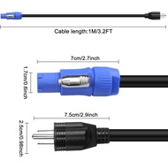 XMSJSIY 3-Prong NEMA 5-15P to PowerCON AC Power Cable Cord 20A 3 Pin PowerCon Input Male Connector t
