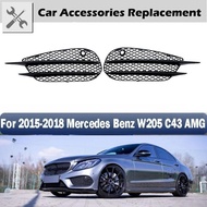 2PCS Car Front Bumper Fog Light Lamp Grille Cover Replacement For Mercedes-Benz C-Class W205 C205 S2