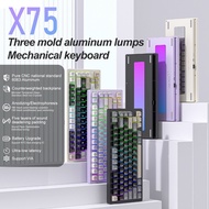 ATTACK SHARK X75 Full Aluminum Keyboard 75% 81Keys Trip-Mode BT5.0/2.4G/Wired VIA Wireless Gasket Me