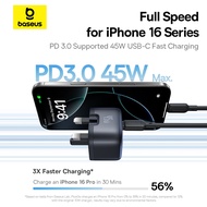 Baseus PicoGo AE11 GaN 1C 45W Fast Charger For iP16/15 Android Supports PD3.0 Adapter