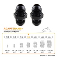 2PCS 8AN to 8AN Male Male Thread Coupler Union Straight Hose Adapter Black/Blue