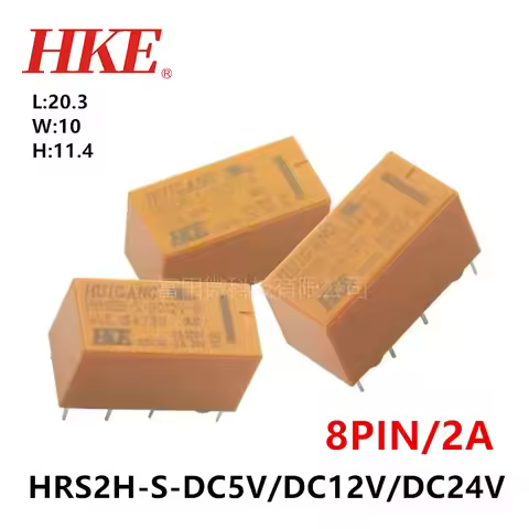 5Pcs HKE Relay HRS2H-S-DC5V-N HRS2H-S-DC12V-N HRS2H-S-DC24V-N 8Pin 2A Synchronous HK19F-DC5V/DC12V/D