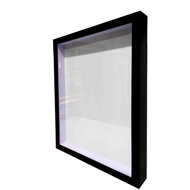 Wooden Block Frame 40x40 cm Black Glass/