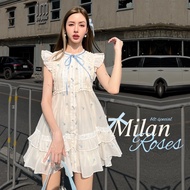 BLT BRAND SP / Bellita การันตีเสื้อผ้าแบรนด์แท้ มินิเดรสแขนกุดมี 4 สี คอผูกโบว์ กระดุมมุกด้านหน้าเดร