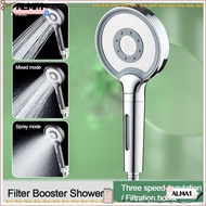 ALMA Shower Head, Handheld High Pressure Water-saving Sprinkler, Universal Water-saving 3 Modes Adjustable Large Panel Shower Sprayer