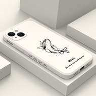 Line Whale Phone Case For iPhone 15 14 Plus 13 Pro Max 12 Mini Soft Casing