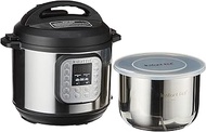 Instant Pot Duo 6 Quart Smart Pressure Cooker with Stainless Steel Inner Pot and Silicone Lid, Grey