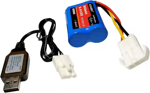 ECHOBBY 6.4V 2S 900mAh HFC1850 LiFePO Battery Pack EL4.5-3P Rev Female Plug RC Model Vehicle Racing 